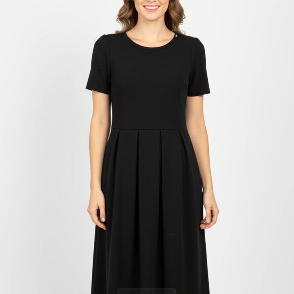 LuLaRoe Black Amelia Cocktail Dress with Gold Zipper, Large - Picture 2 of 6